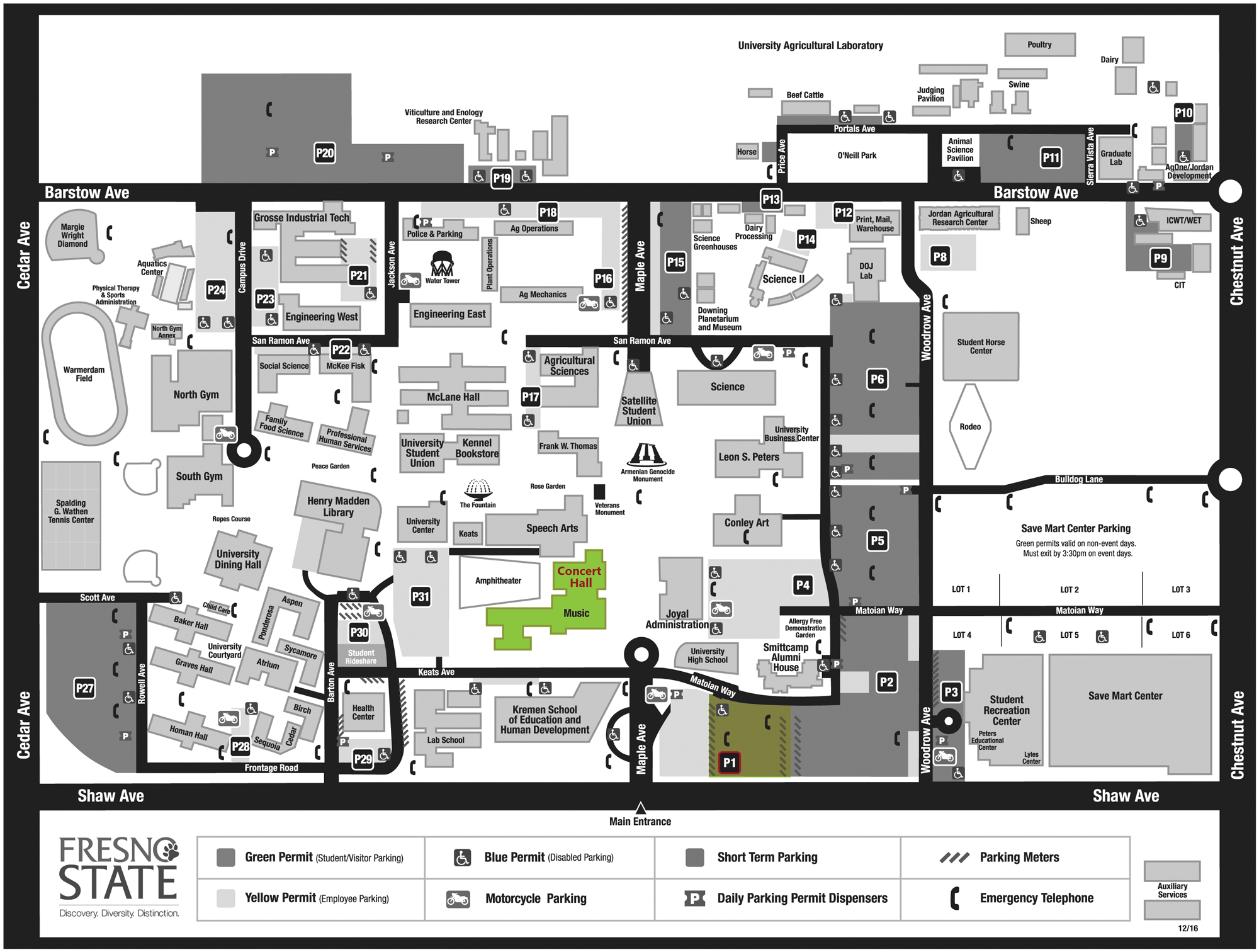 Pictured: Map of CSU Fresno
